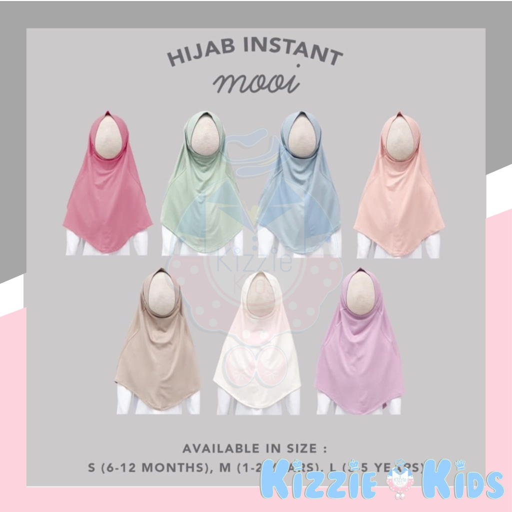 Mooi Hijab Instant Anak Jilbab Anak Perempuan - Size S/M/L/XL