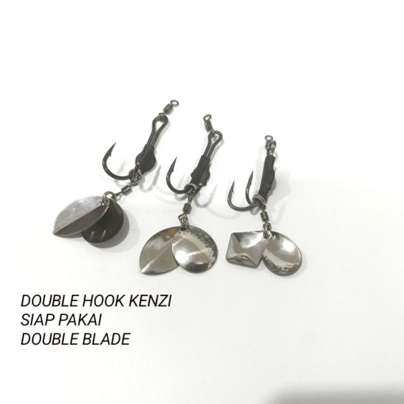 Double hook kenzi siap pakai double blade, double hook soft frog