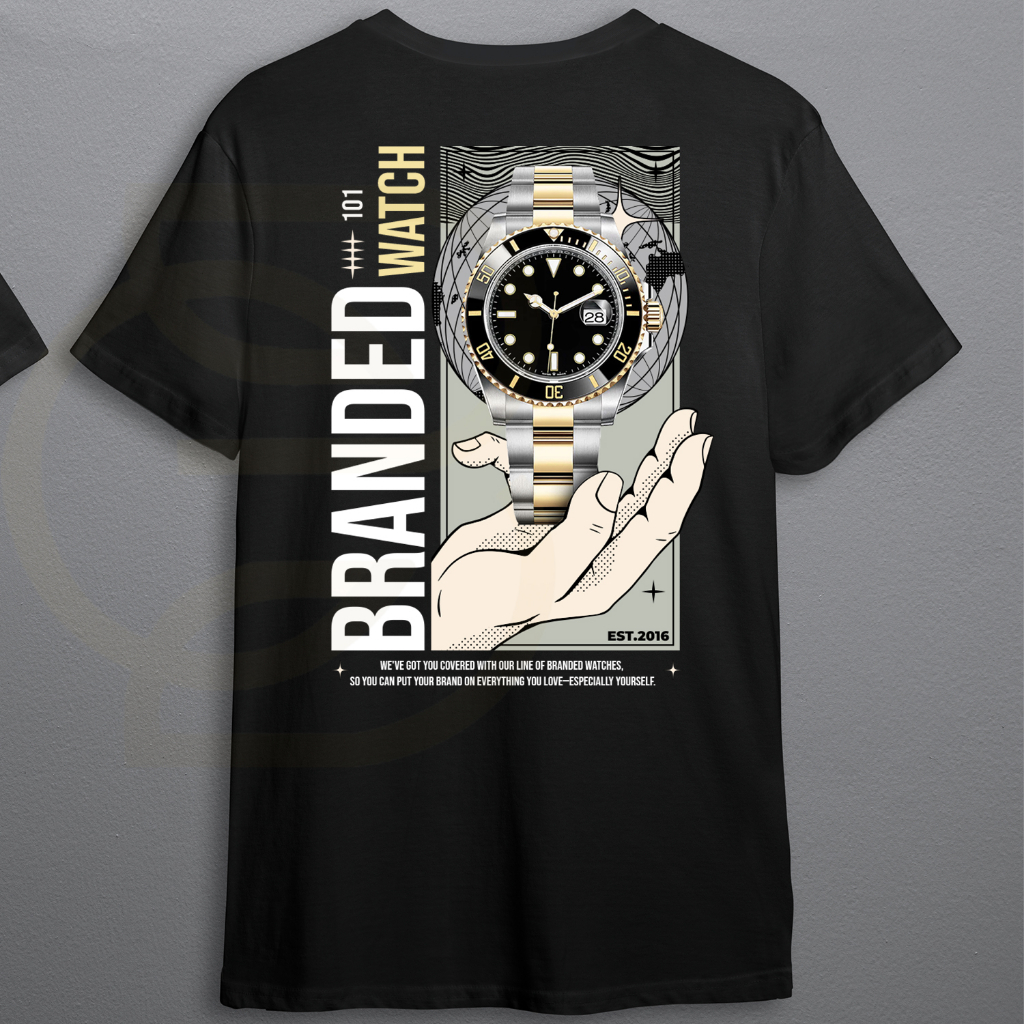 Baju Kaos T-Shirt BRANDED WATCH Pria Wanita Vintage Design V.1