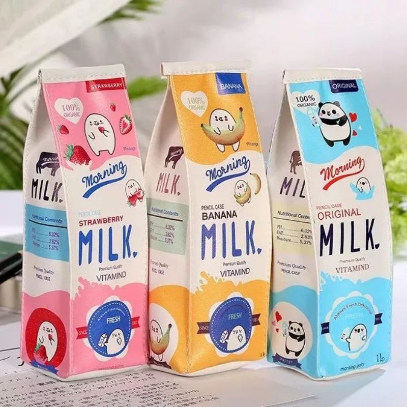 

Kotak Pensil Tempat Pensil Lucu Milk Kotak Susu