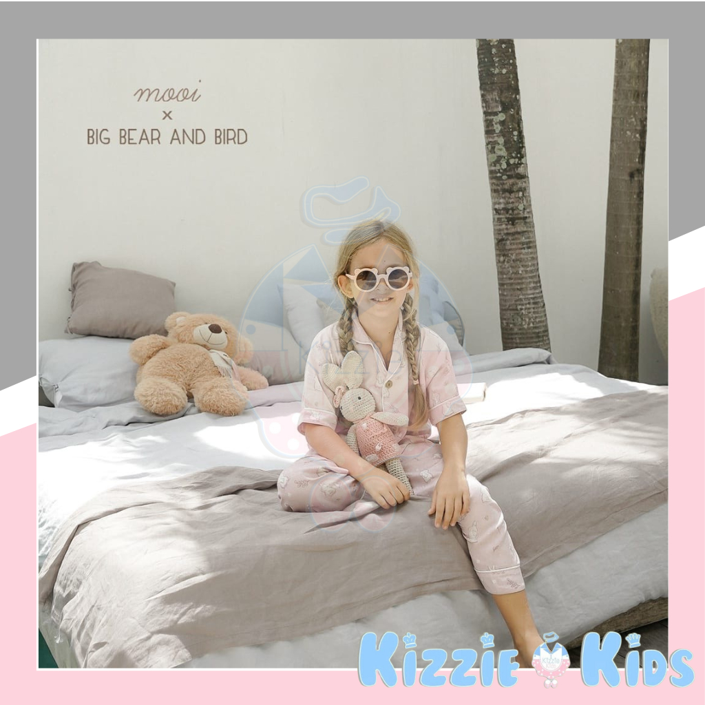 Mooi x Big Bear &amp; Bird Piyama Anak Baju Tidur Anak Short Pajamas Kids (PENDEK-PANJANG)