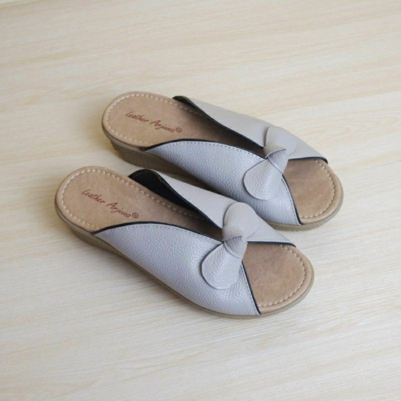 Sandal Wedges Kulit Sapi Wanita