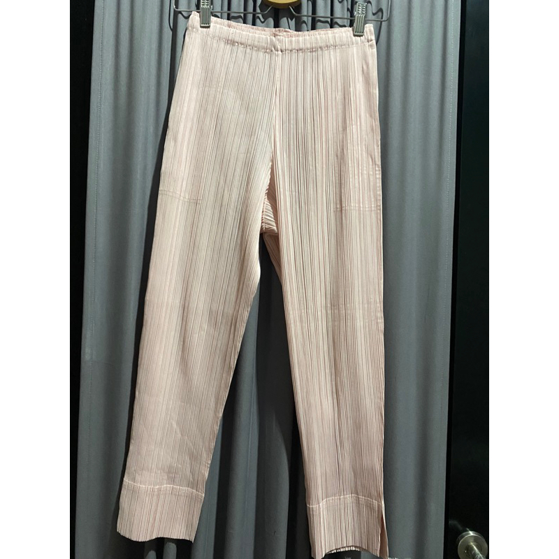 preloved premium pleats sleek pants pink