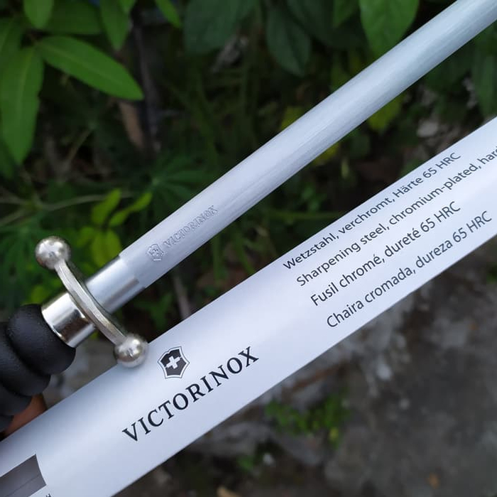 Asahan Pisau 30 cm Victorinox Sharpening Steel Round 7.8413 Handle Grip Midle Fine Cut Original Swis