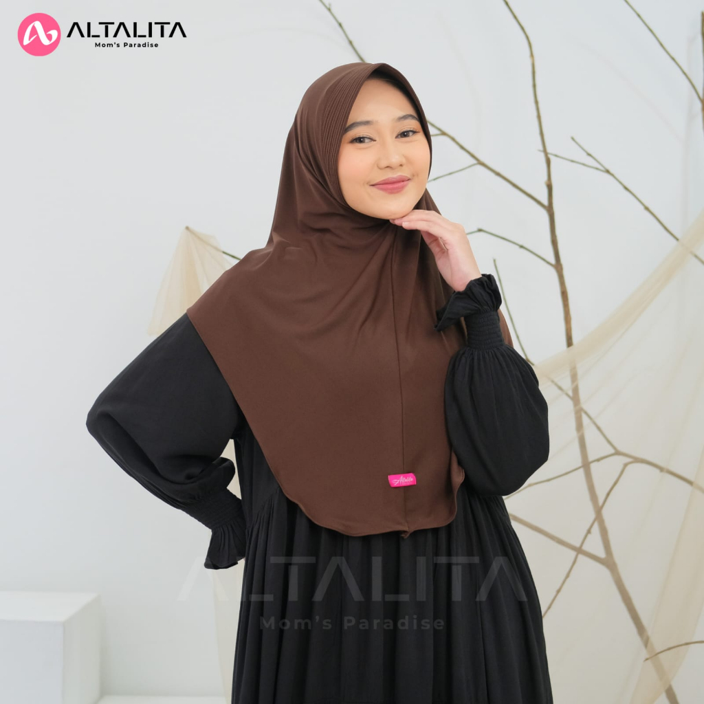 Altalita - Hijab Bergo Qanita Penguin Size L Kerudung Hamidah Instan Menutup Dada pet Tebal Jilbab Sport Jersey Premium Cocok Untuk Sekolah Olahraga Volly Futsal Senam dan Sehari-Hari