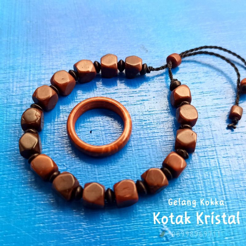 Gelang Kayu kaukah (KOTAK KRISTAL) Free cincin koka kokka kaokah kokah