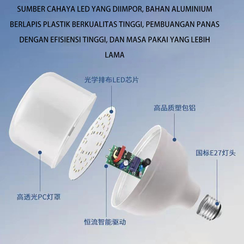 Lampu Led Bohlam Beta Vatalux Cahaya Putih Bohlam Jumbo Bergaransi 1 Tahun 40/60 Watt Besar