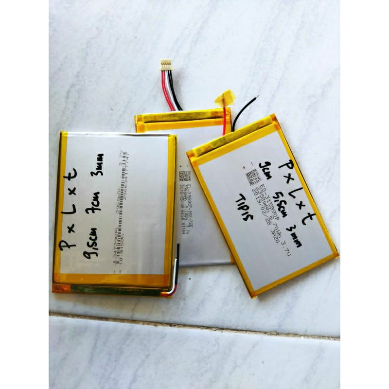 batre tablet ukuran 9cm x 7 cm tebal 3mm (per50 pcs)