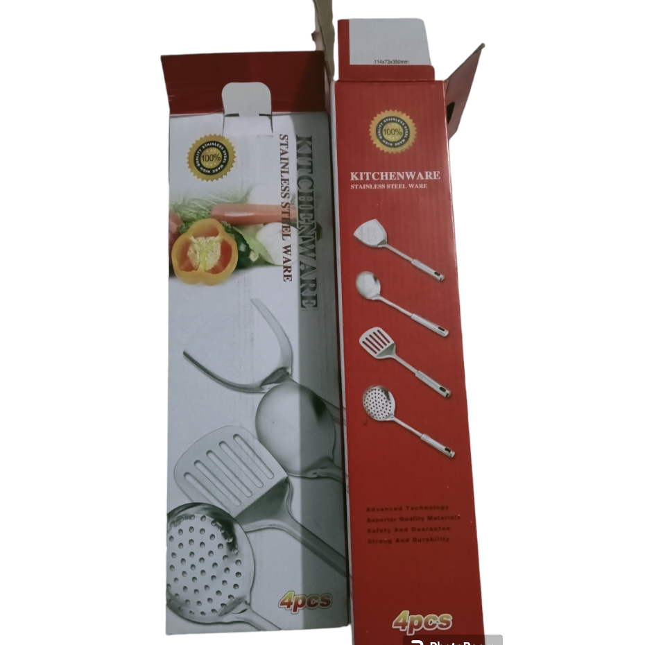 Spatula Stainless/Sendok Penggorengan 1Set 4 Pcs/antikarat