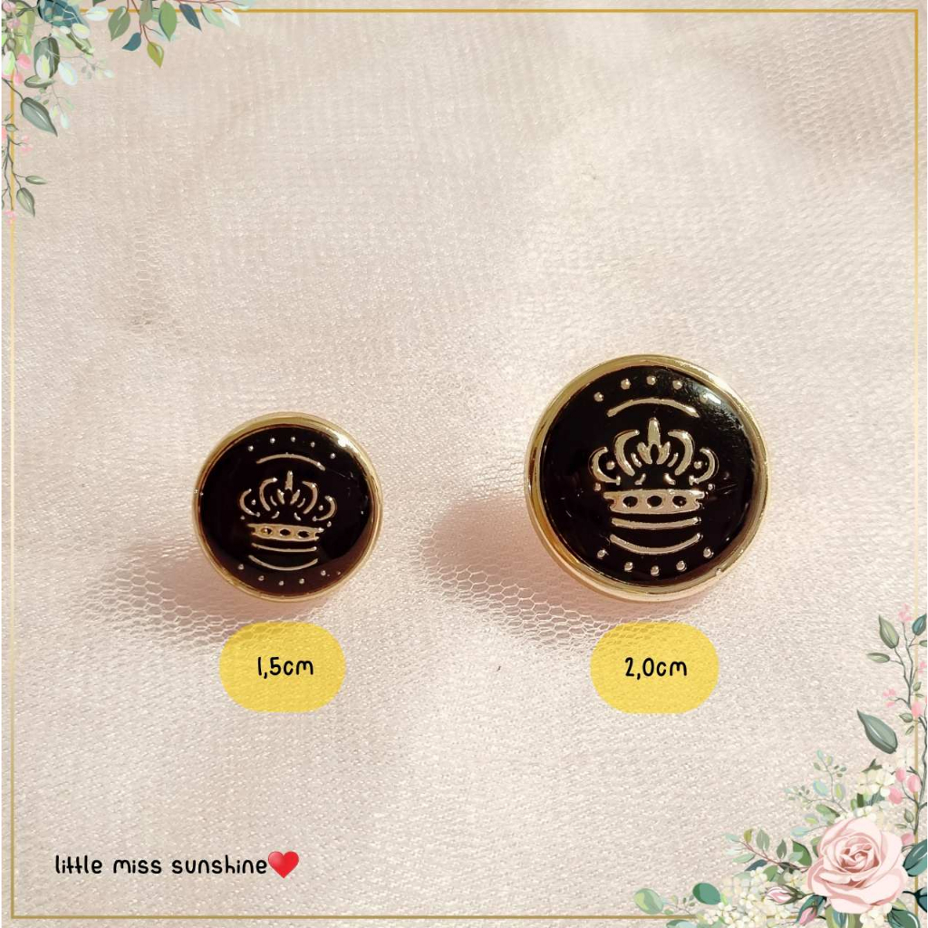 Kancing Unik 1set isi 5pc 1,5cm 2cm aneka crown warna Blouse Baju Mahkota Black Gold Button Gunting Sewing Kit Tailor Kain Garuda Pancasila Negara Pakaian Baju Complete Grosir Termurah Terlaris Terlengkap Limited Quality Grosir wantex Little Miss Sunshine