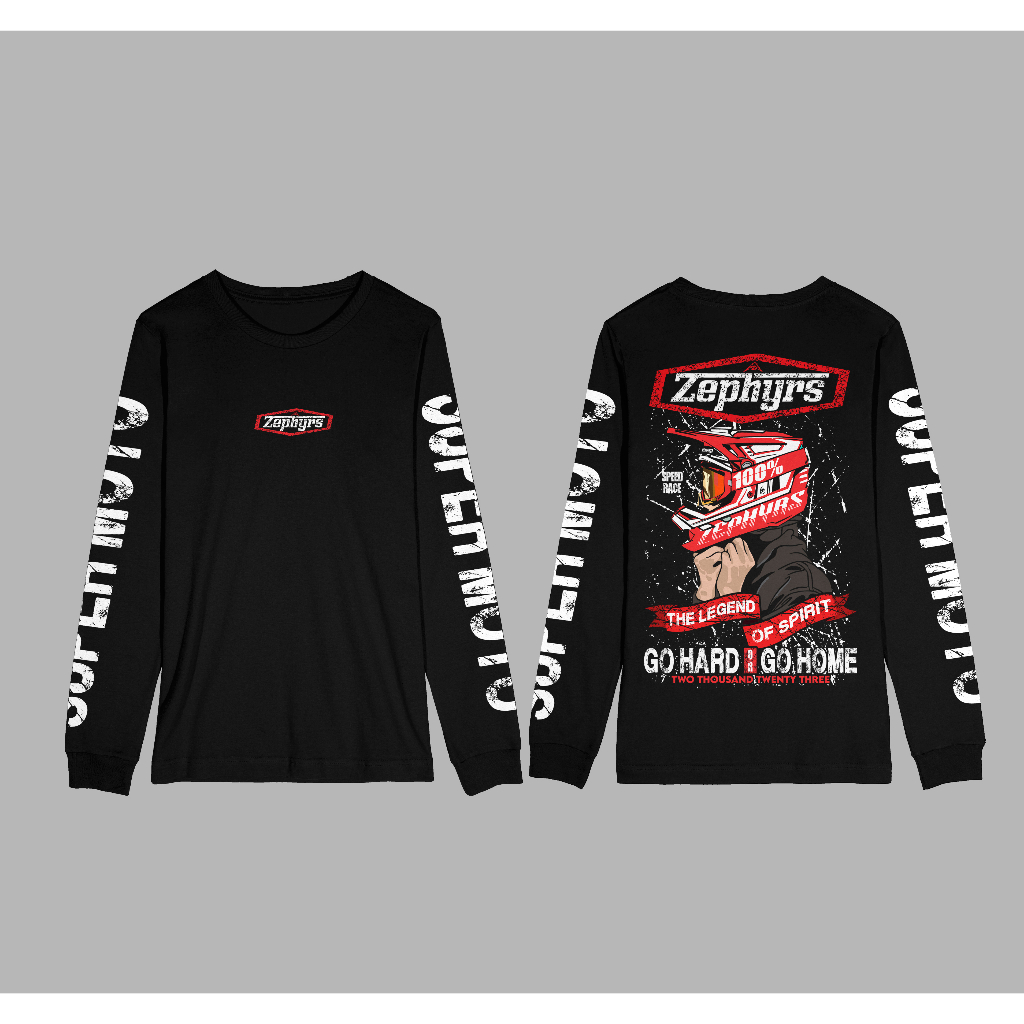 Kaos Lengan Panjang SUPERMOTO RED ZEPHYRS Cotton Tebal