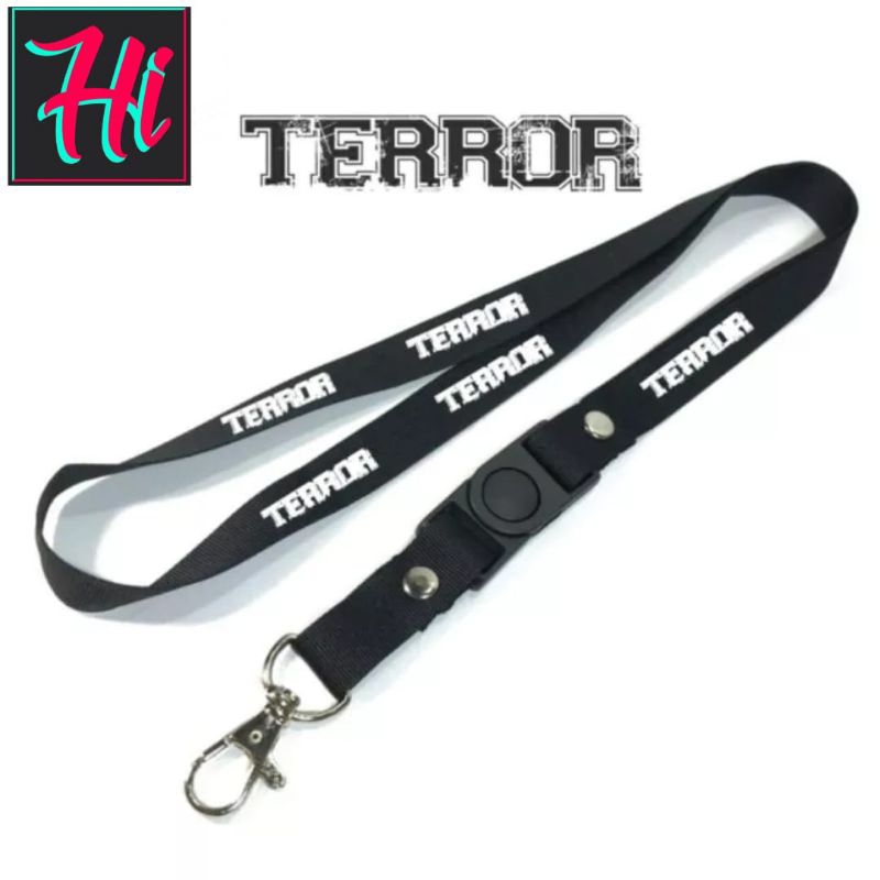 

lanyard TERROR tali lanyard DISTRO gantungan kunci name tag id card kartu nama / tali lanyard gantungan leher fullprint