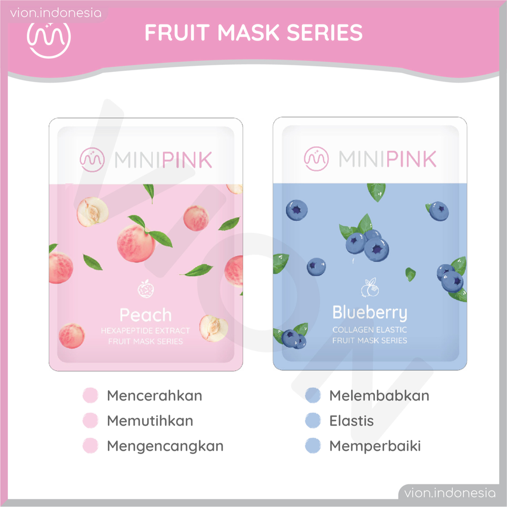 Avocado Peach Plant Fruit Facial Sheet Mask Masker Wajah Minipink MP001