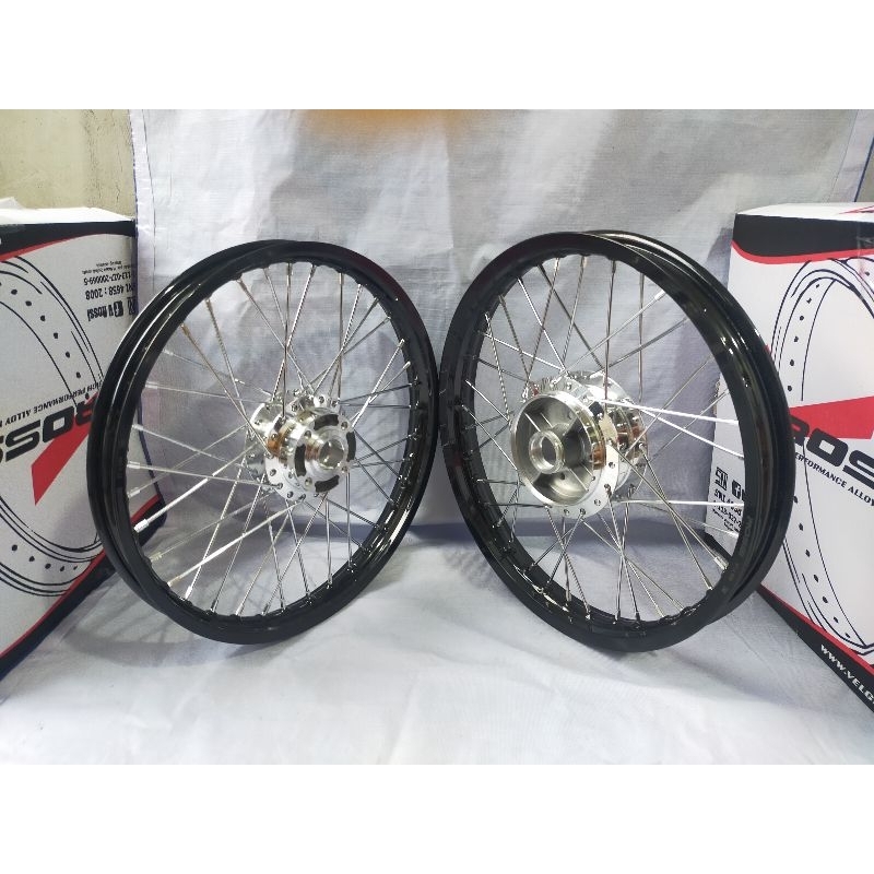 VELG SET ROSSI HITAM GLOSSY  160 - 185 RING 17 JUPITER Z VELG FIZR KARISMA SUPRA125 BLADE ABSOLUTE M