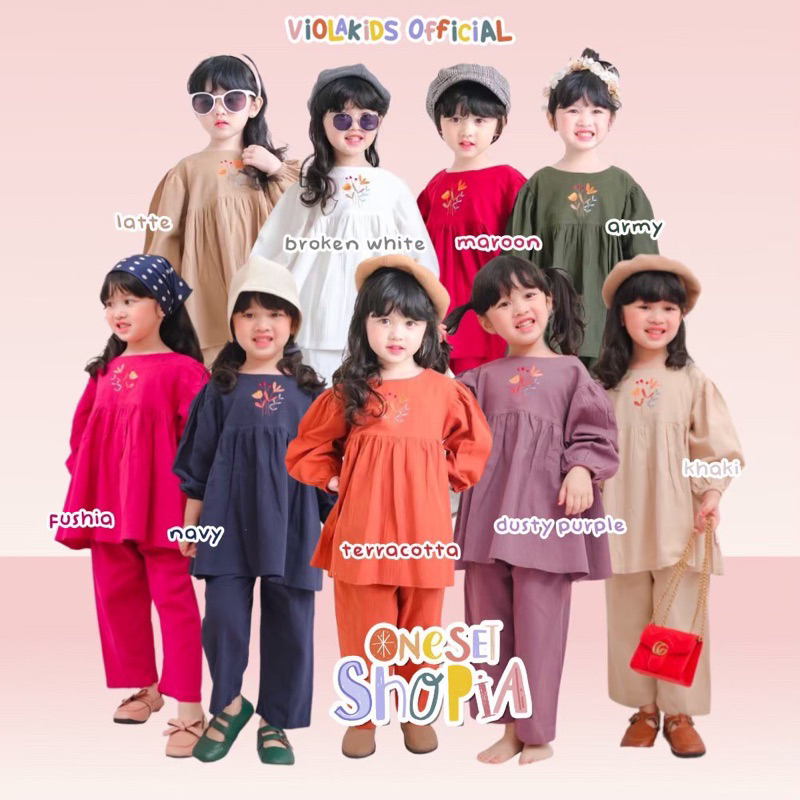 Readystock‼️ ONE SET ONLY SHOPIA ORIGINAL BY VIOLA KIDS - One Set Ngaji Anak Outfit Hang Out Jalan S