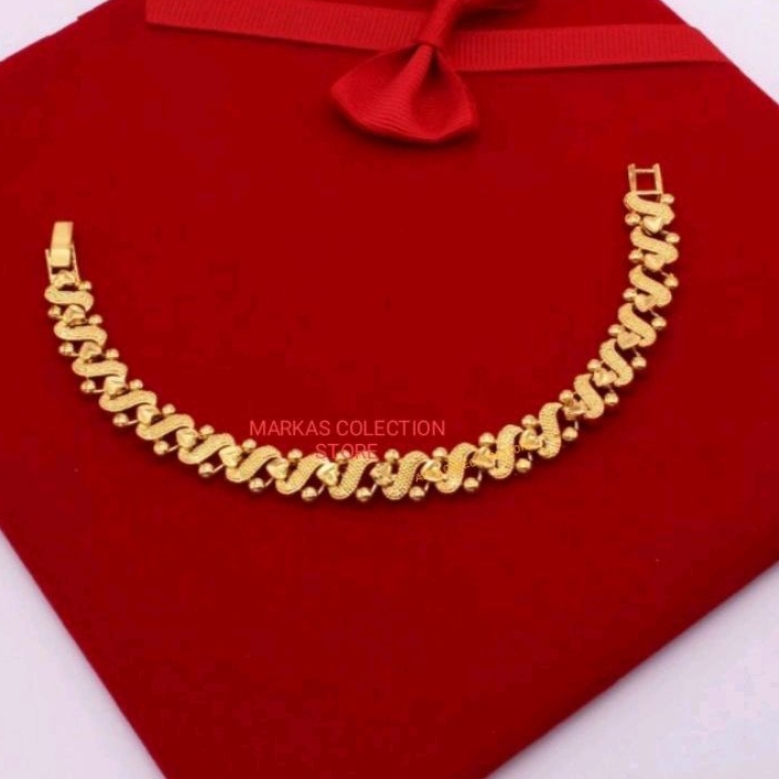 Gelang Tangan Hongkong model Sisik, Gelang Titanium Wanita Anti Karat, Perhiasan Wanita, COD Gratis Ongkir