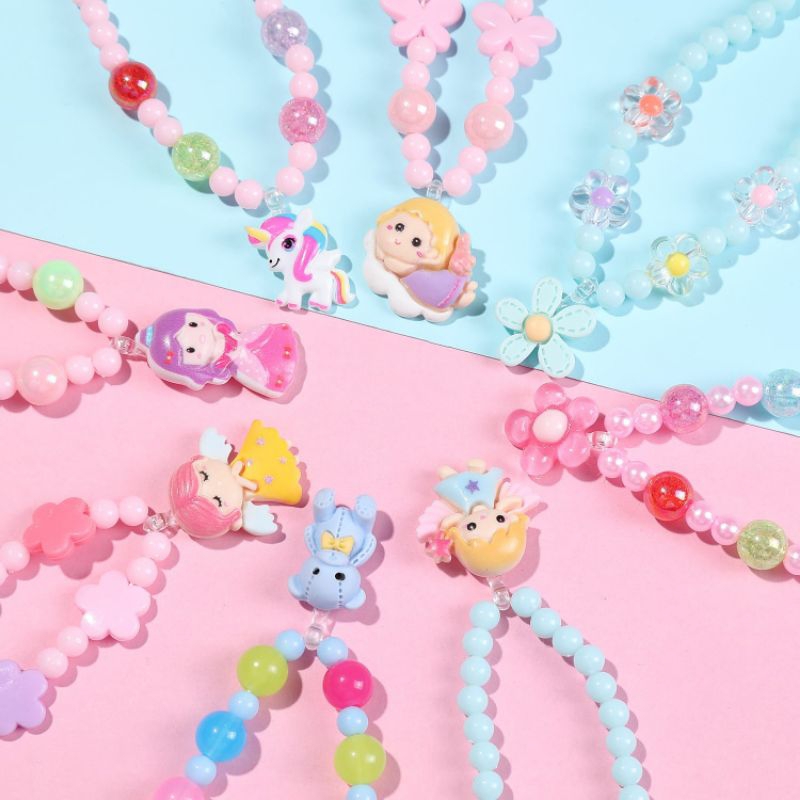 PROMO 6.6 Kalung Manik Anak Warna Warni Lucu Bandul Karakter Cantik