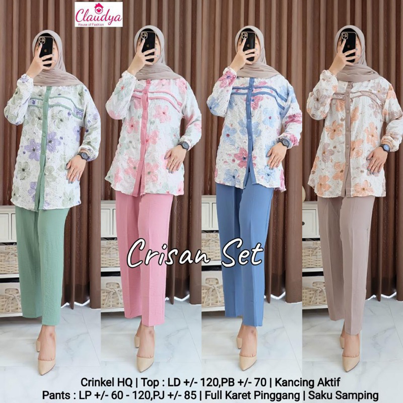 CRISAN SET // SETELAN WANITA REMAJA // ORI BY CLAUDYA