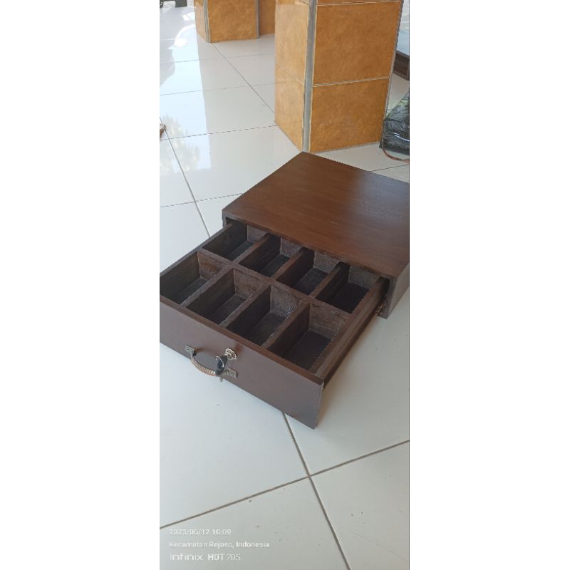 laci uang laci kasir cash drawer kayu jati 7 skat dan 8 skat