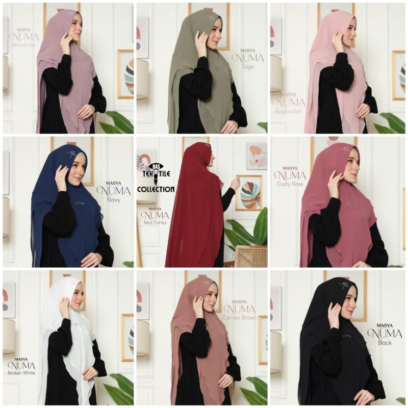 Jilbab Hijab Khimar Kerudung Swarovski Syari Ceruty Ceruti Babydoll 2 Layer Putih - Sage Green - Hit