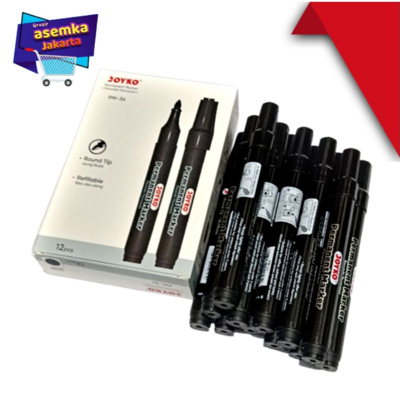 Spidol Joyko Permanent Marker isi 12pcs