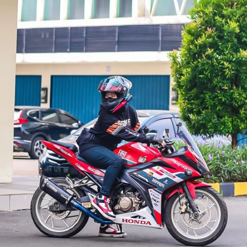 ( ORIGINAL ) KNALPOT VILLAN  MV1 BLACK HEADER BLUE CBR/CB150R GSX150R R15 MT15 XSR155 XABRE VIXION S