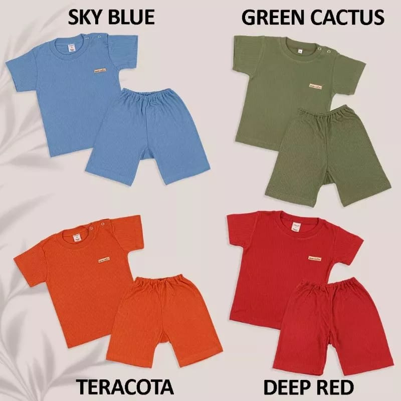 CHIYO Setelan Oblong Pendek Polos BAMBOO Premium / Setelan Anak bayi / Baju Polos Bayi
