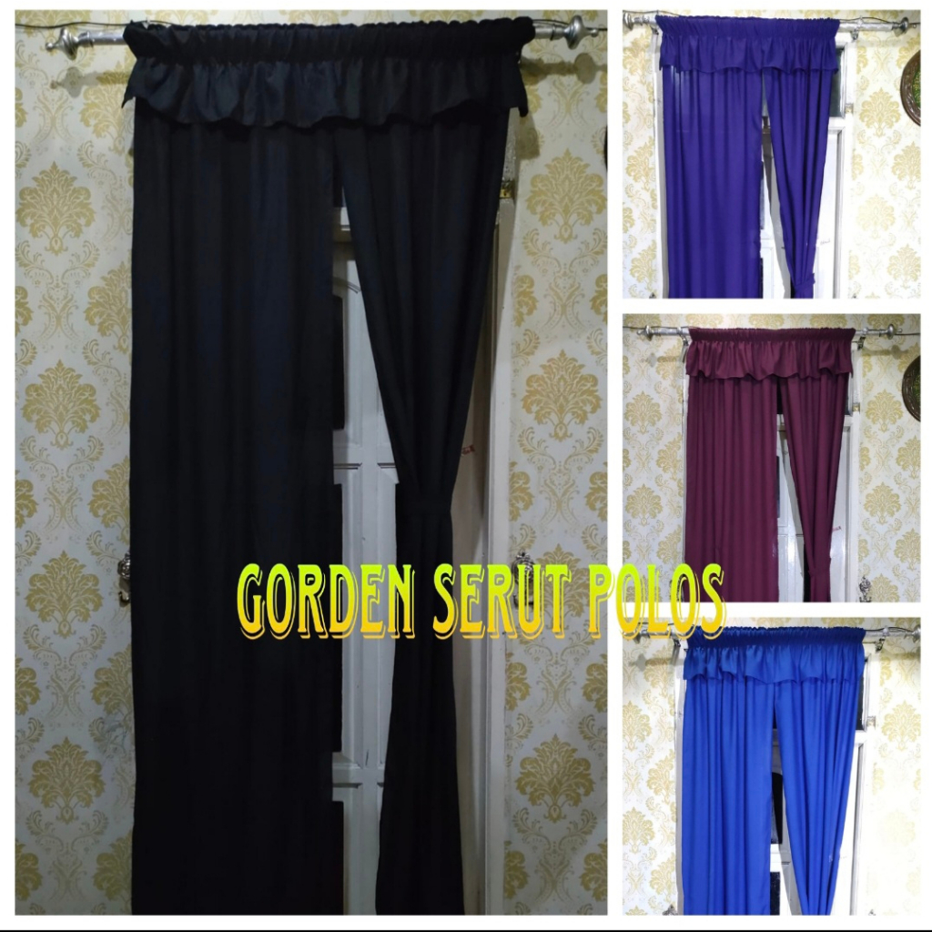 Hordeng Pintu Serut Gorden Serut Polos