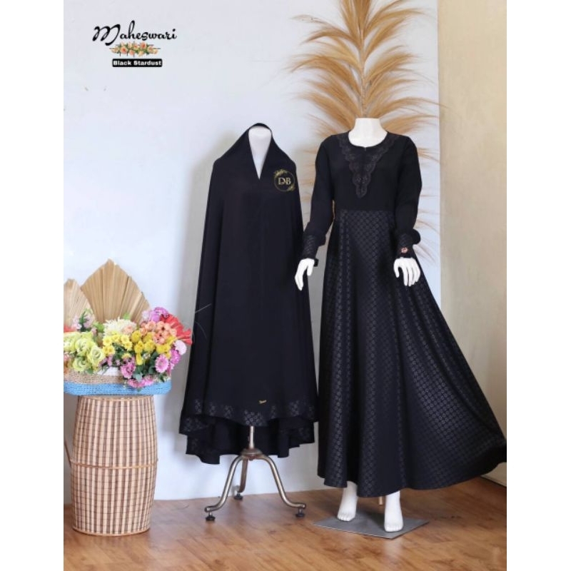 Maheswari stardust/duta busana/gamis embos/gamis murah/gamis syar'i