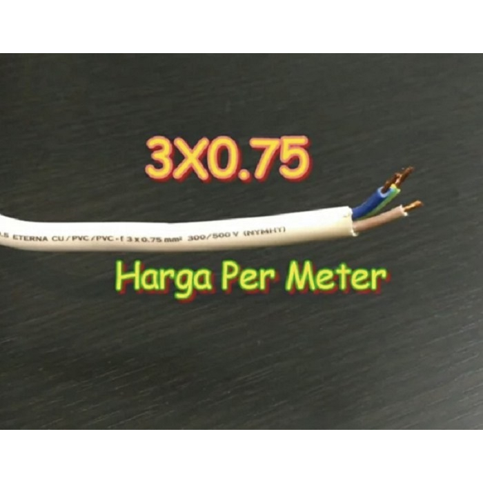 Kabel ETERNA Isi 3x0,75 mm Kabel Listrik Tembaga Kuningan / Kabel Instalasi Kabel Listrik Serabut NYMHY