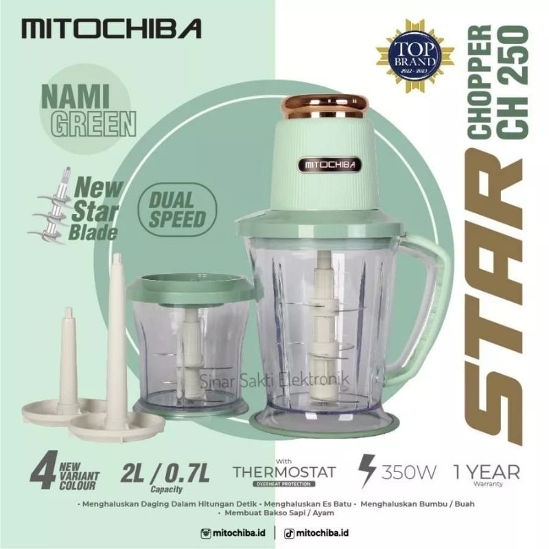 Chopper Mitochiba Mito CH 250 CH250 Star Food Chopper Gilingan Blender Pencacah Daging