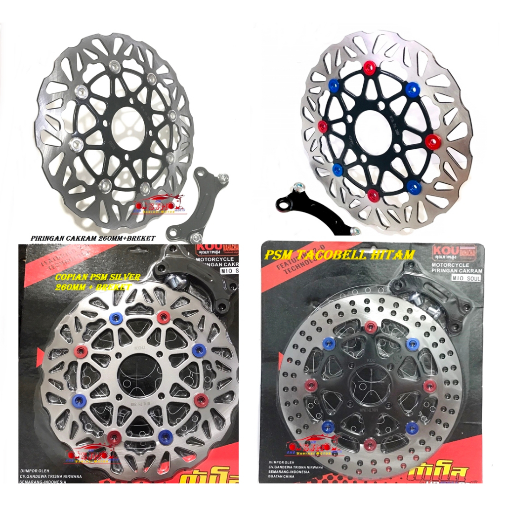 PIRINGAN BESAR 260MM XRIDE 115-MIO SMILE-MIO SOUL-XEON RC-NOUVO-MIO SPORRTY DISCK CARKAM 260MM YAMAHA MATIC COPIAN PSM DAYTONA KTC