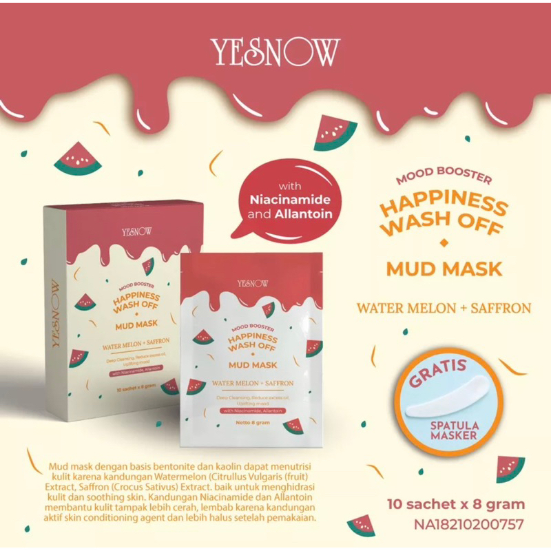 YESNOW Relaxing Wash-Off Mud Mask (Sachet Ecer) Masker Wajah Murah-Masker Lumpur