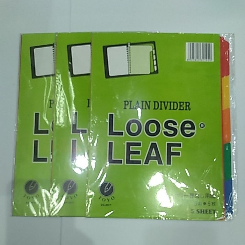 

INDEX LOOSE LEAF B5 5 COLOR