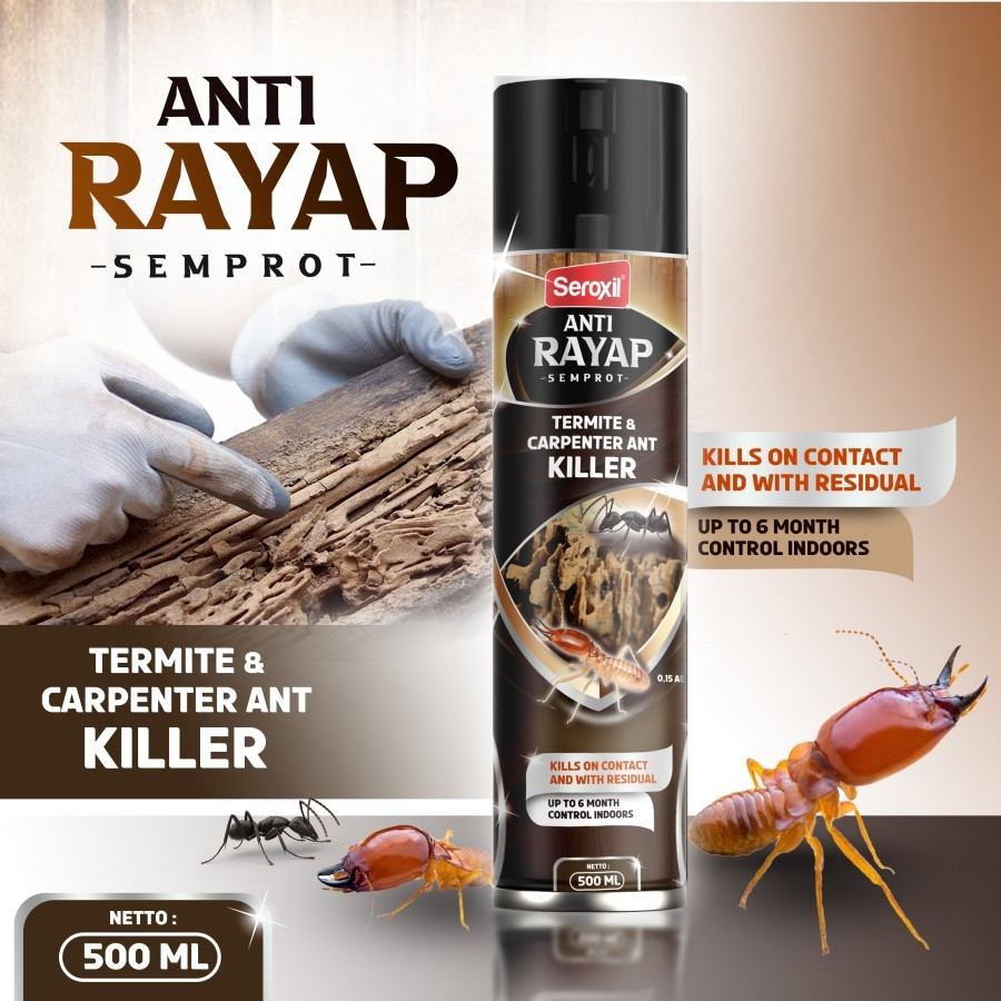 Spray Aerosol Pembasmi Anti Rayap Kayu dan Tanah Ampuh 450ml