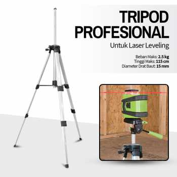 TERBARU Tripod Laser Level Stand Profesional Ukuran Baut 1/4 Inch