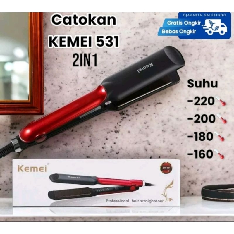 COD Catokan Rambut Kemei Original KM-531 2In1 Profesional Hair