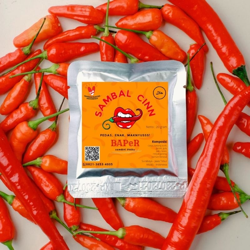 

SAMBAL CINN sachet, SAMBAL SACHET, Sambal PARU, Sambal Enak, Sambal Praktis Ekonomis Berkualitas, Sambal Sambel BAPER