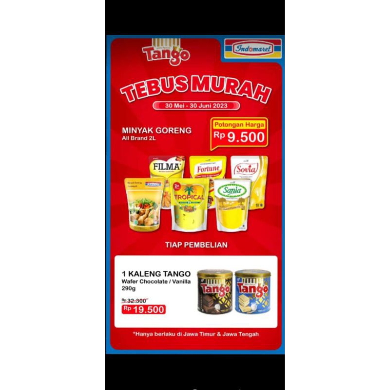 

minyak goreng real beli 1 dus gratis tanggo wafer