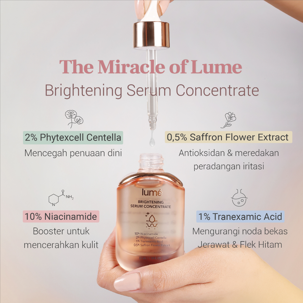 LUME Brightening Serum Concentrate Anti Oxidant dan Anti Aging Cegah Penuaan dan Melembabkan Kulit