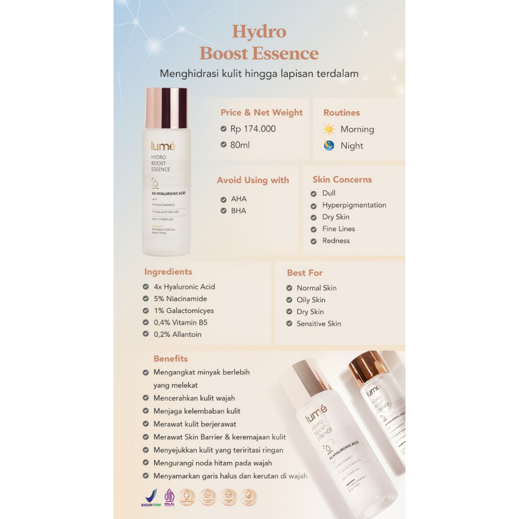 LUME Hydro Boost Essence with Hyaluronic Acid