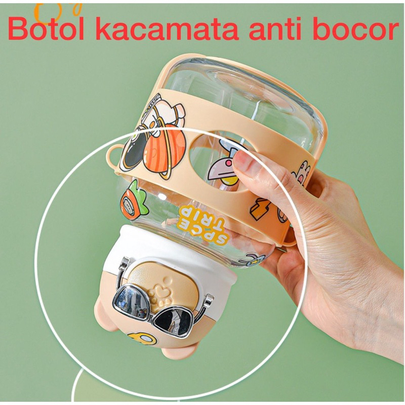 ELSOO Botol Minum Anak Panda Botol BPA Free Jerami Anak TK SD Sekolah 500 ml