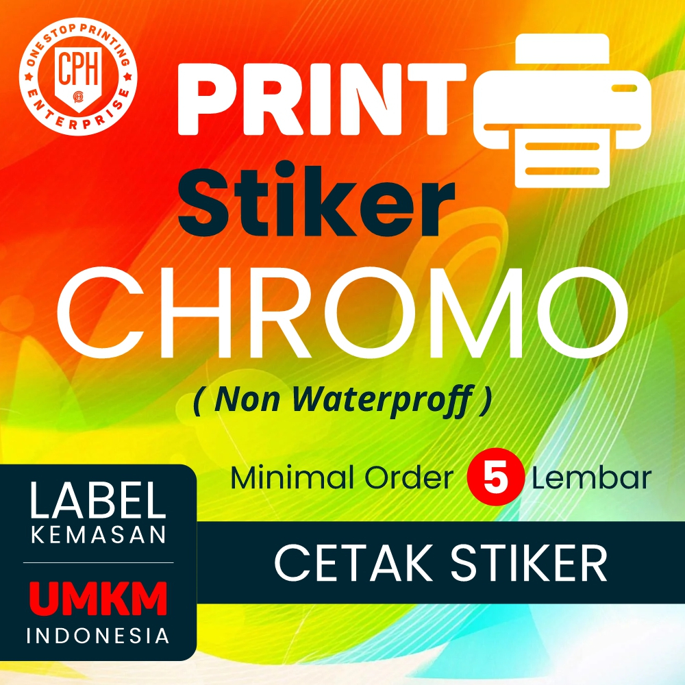 

CETAK STIKER CHROMO A3+ UNTUK LABEL KEMASAN / MAKANAN