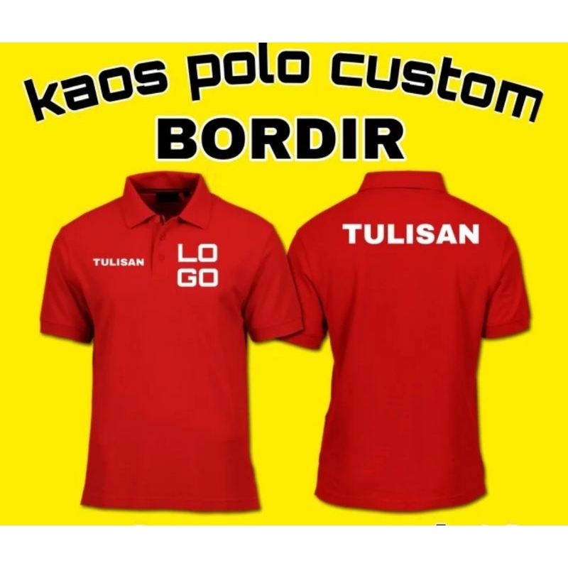 kaos polo shirt kaos kerah bordir custom disain bebas