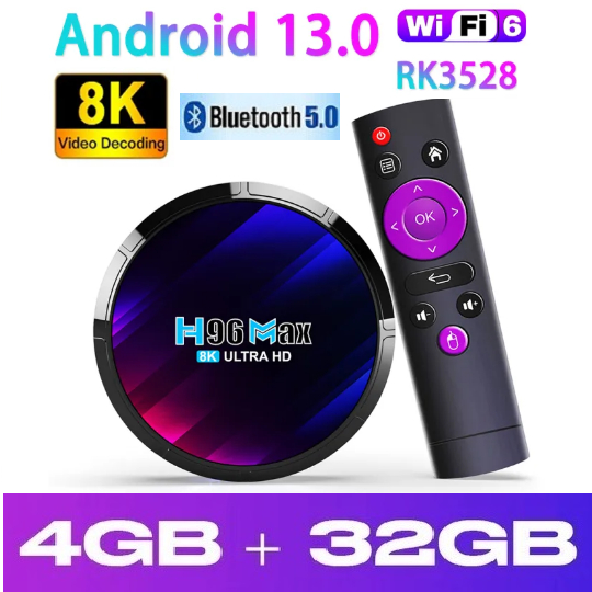 Android TV Box H96 MAX 4GB 32GB Bluetooth Miracast Resolusi 4K