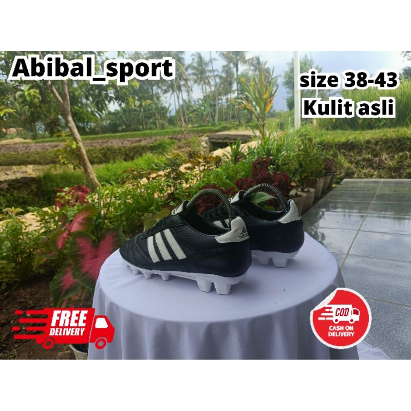 sepatu bola adidas warna hitam grad ori bahan kulit sepatu sepak bola