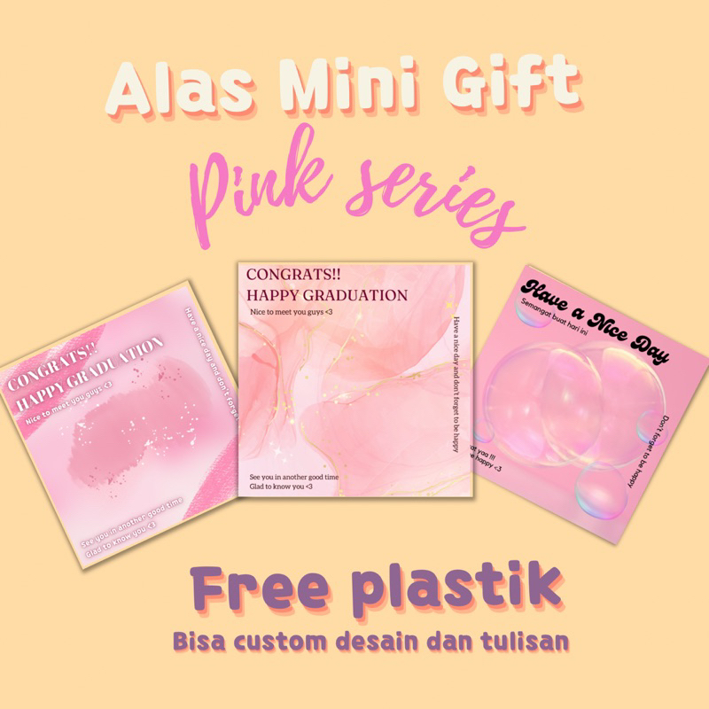 

ALAS KERTAS MINI GIFT BISA CUSTOM *FREE PLASTIK* *FREE CUSTOM* PINK SERIES!!