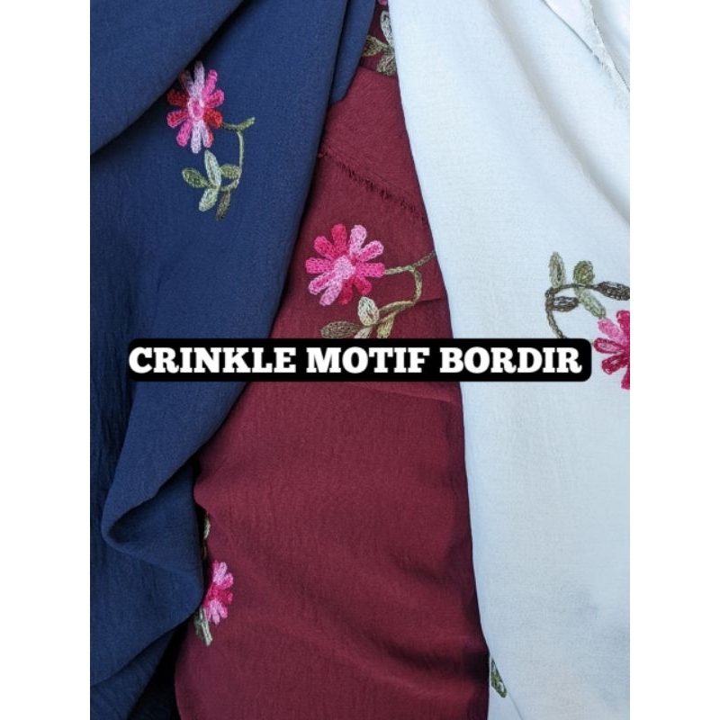 CRINKLE MOTIF BORDIR | CRINKLE MOTIF RAJUT | KAIN CRINKLE | CRINKLE POM POM