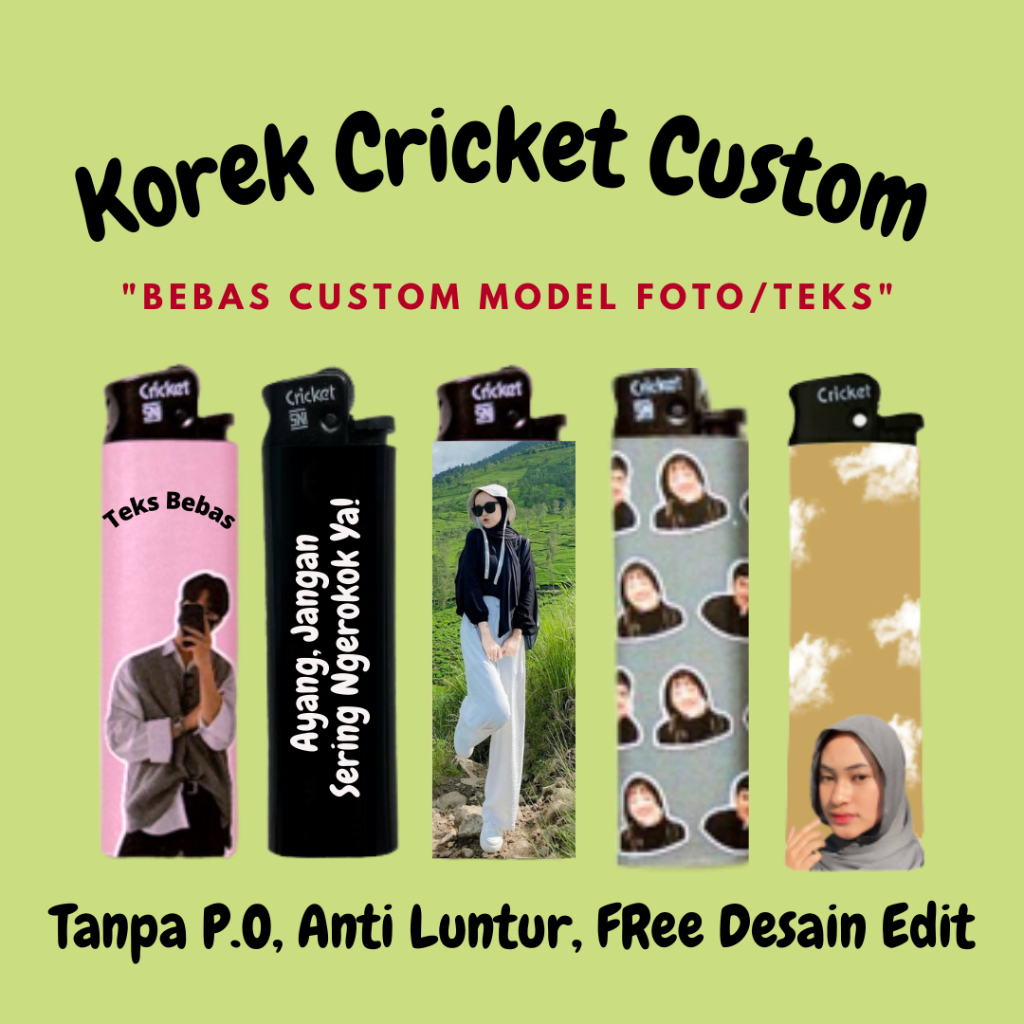 Korek Cricket Custom Bebas Gambar Foto Korek Cricket Kado Gift Murah