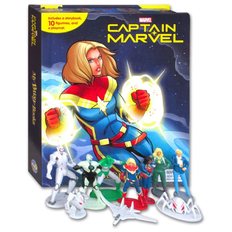 My Busy Book Marvel Captain Marvel includes a Storybook, 10 Toy Figurines and a Giant Playmat